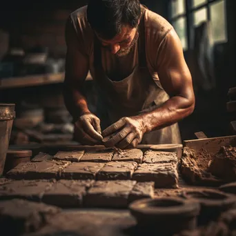 Crafting Clay Bricks by Hand