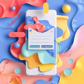 Colorful newsletter subscription form with modern design elements on Google Pixel 5 - Image 3