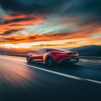 Sports Car at Sunset