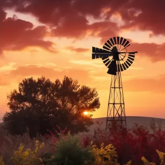 autumn windmill sunset - Image 2