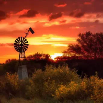 autumn windmill sunset - Image 3