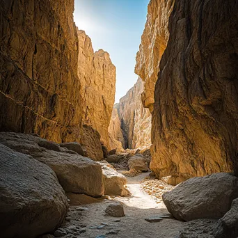 Winding pathway through a narrow canyon - Image 4