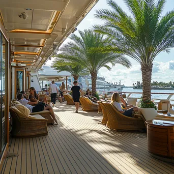 Relaxation area on a luxury cruise ship sun deck. - Image 4