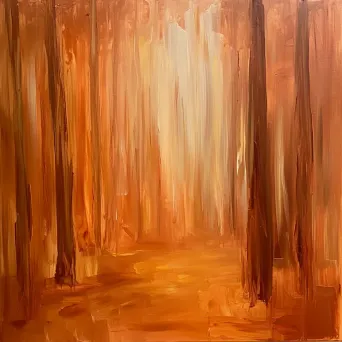 Abstract representation of an autumn forest in warm, earthy hues - Image 2