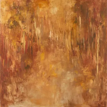 Abstract representation of an autumn forest in warm, earthy hues - Image 4