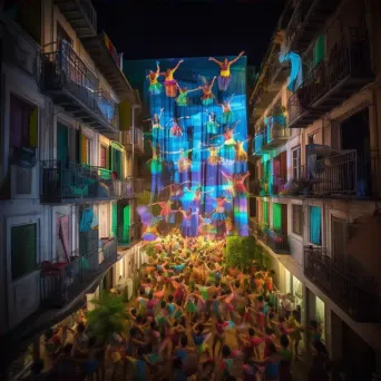 Samba parade with colorful costumes in Rio de Janeiro at night - Image 4