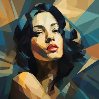 Low-poly portrait of a whispered secret in retro colors - Image 3