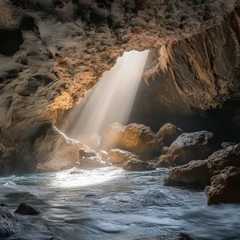 Sunlight illuminating a coastal cave - Image 3