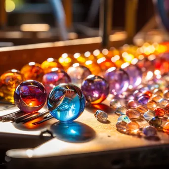 Close-up of colorful glass beads being shaped - Image 3