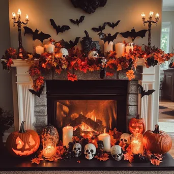 Halloween Fireplace Mantle