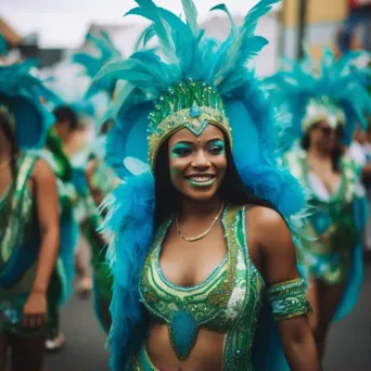 Brazilian carnival with samba dancers and vibrant costumes - Image 1