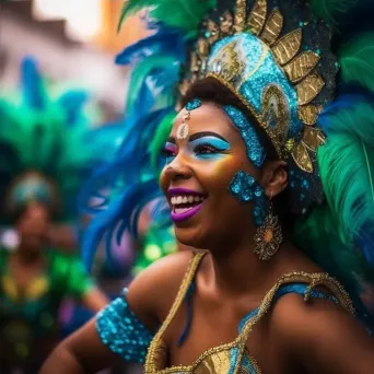 Brazilian carnival with samba dancers and vibrant costumes - Image 4