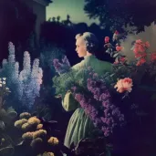 Image of woman collecting herbs in thriving garden - Image 2