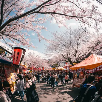 Crowd at a cherry blossom festival - Image 2