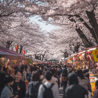 Crowd at a cherry blossom festival - Image 3