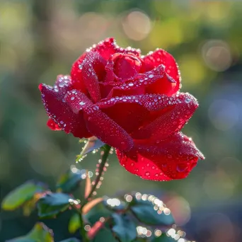 close-up of dewy rose - Image 4