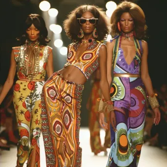 Vintage 70s retro fashion runway scene - Image 4