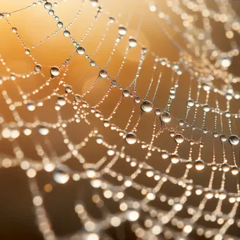 Macro image of dew on spider web - Image 3