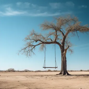 Empty Playground Swing