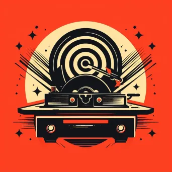 retro stylized record player logo - Image 1