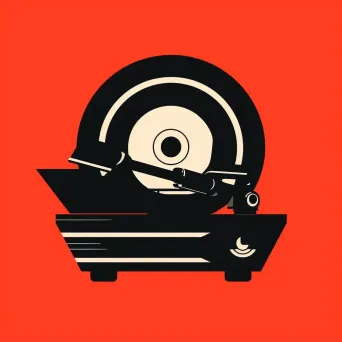 Stylized Record Player Logo