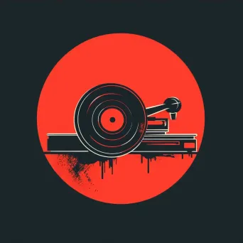 retro stylized record player logo - Image 4