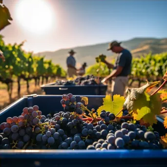 Sunny day in the vineyard during harvest season with ripe grapes - Image 4