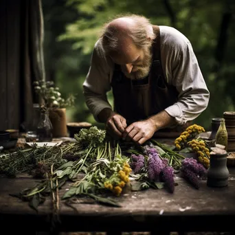 Craftsperson creating natural dyes from hedgerow plants - Image 3