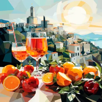 An Italian aperitivo hour in low poly style, reflecting the colors of Pop Art - Image 4