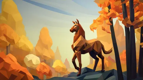 Low poly centaur in an autumn-colored forest - Image 3