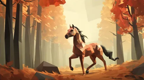 Low poly centaur in an autumn-colored forest - Image 4