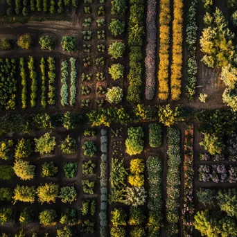 Aerial view of traditional herb garden with colorful plants - Image 3