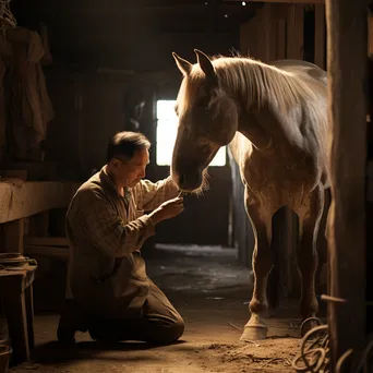 Traditional Horse Grooming Session