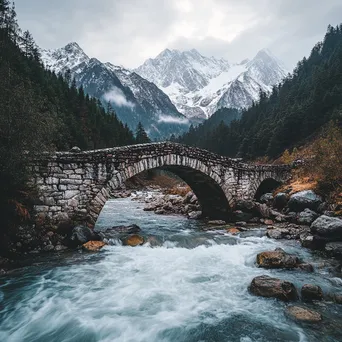 Rugged stone bridge in a mountainous region - Image 4