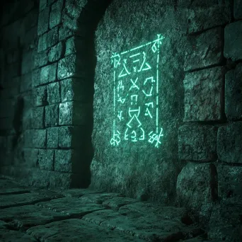 Crypt Wall Runes in Photorealistic 3D