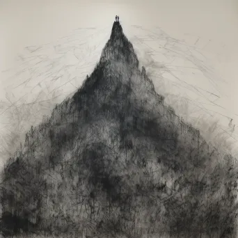 Solitary person climbing a steep mountain, representing personal growth and resilience - Image 4