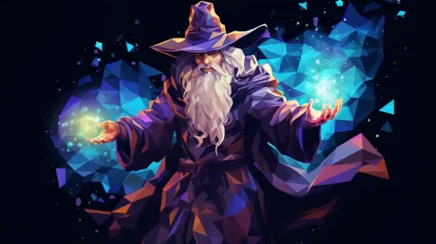 Low Poly Spell-Casting Wizard