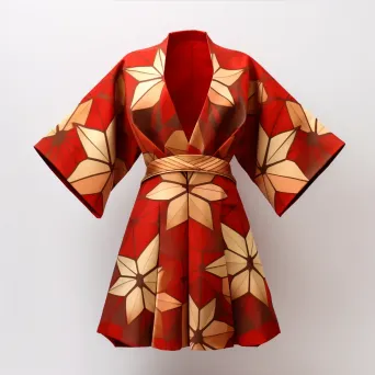 Vivacious Kimono in Geometric Design