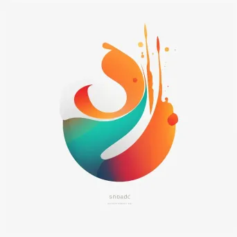 Abstract palette logo design in orange and teal - Image 3