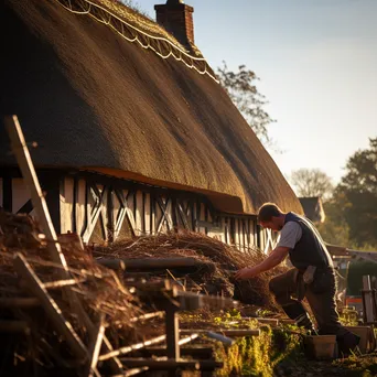 Thatching a Historic Barn