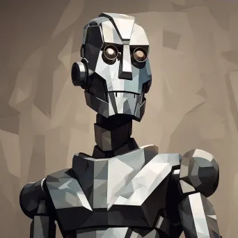 Cubist-styled low poly humanoid robot - Image 3