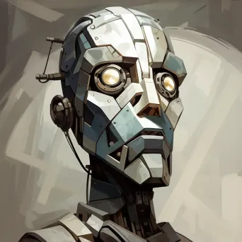 Cubist-styled low poly humanoid robot - Image 4