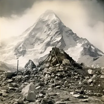 Snowy peak viewed from base camp - Image 4