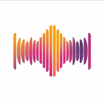 Music studio logo with abstract sound waves - Image 1