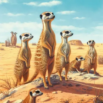 Alert Meerkats in the Desert