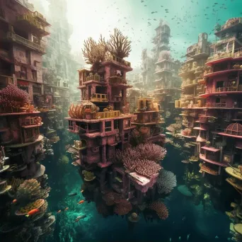 Underwater cityscape with coral structures - Image 2