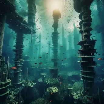 Underwater cityscape with coral structures - Image 4