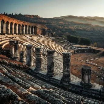 Ancient Roman amphitheater ruins with weathered columns - Image 1