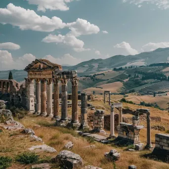 Ancient Roman amphitheater ruins with weathered columns - Image 4