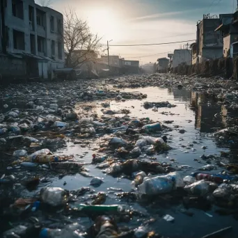 Polluted Urban River with Garbage - Image 2